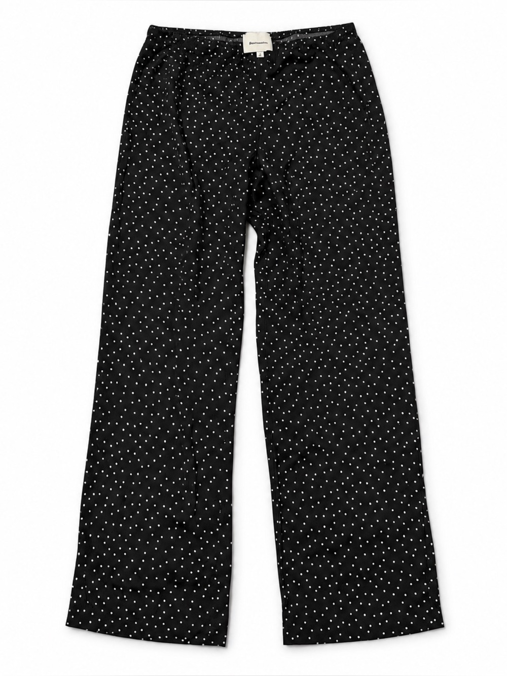 Reformation Black Polka Dot Wide-Leg Pants